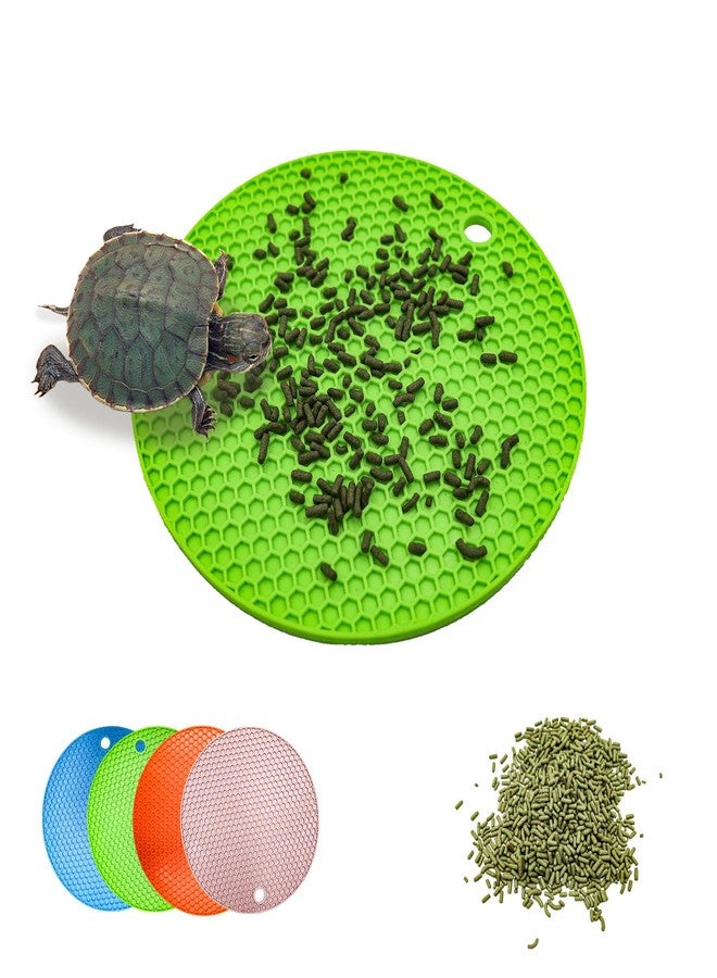 MHLLGN 4 Pack Tortoises Feeding Mats, Foraging Toys for Turtles, Reptile Tank Accessories for Healthy Feeding, PVC Foraging Mat to Increase Feeding Time for Turtle, Bearded Dragon, Gecko, Hermit Crab - Image 1